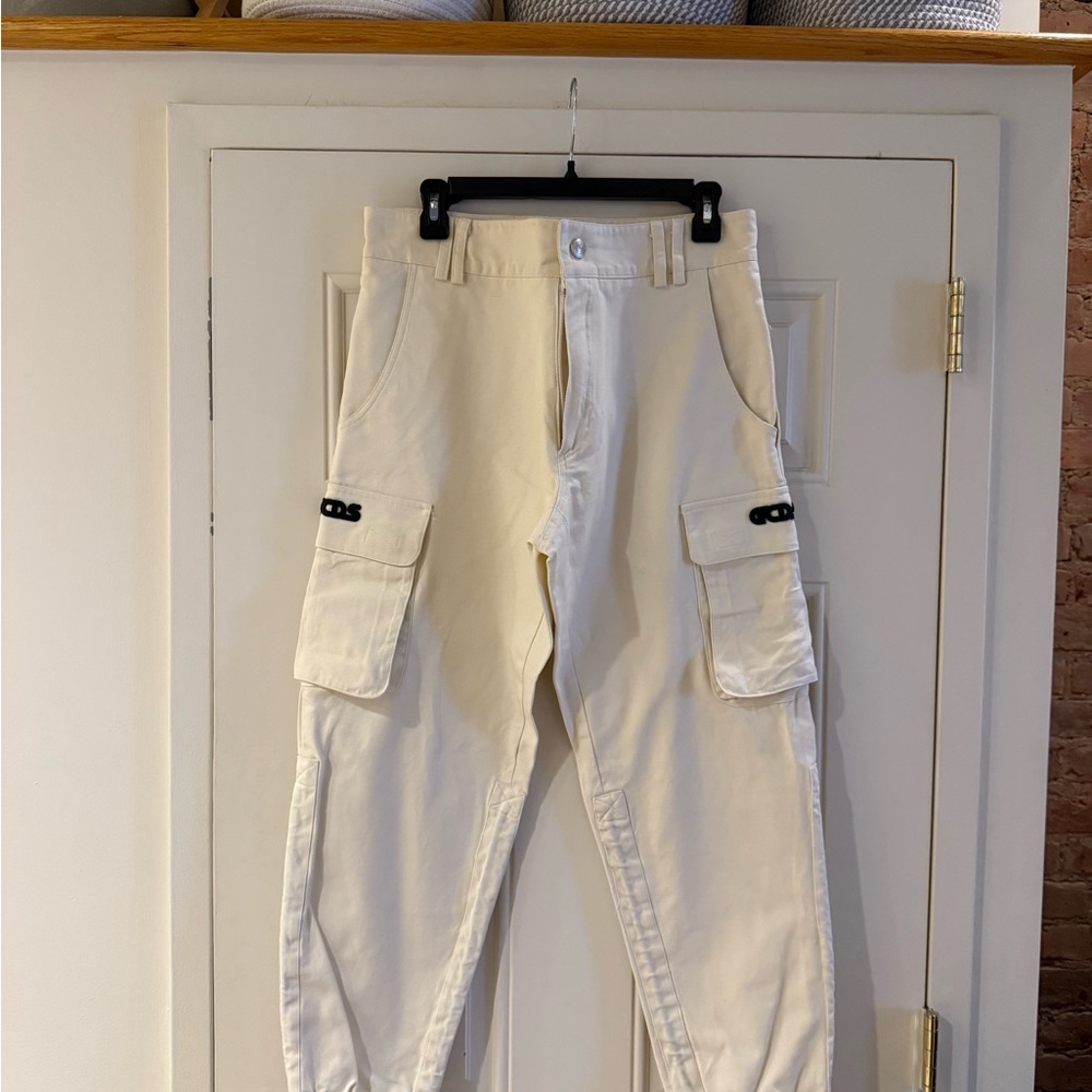 GCDS Men's White Cargo Pants